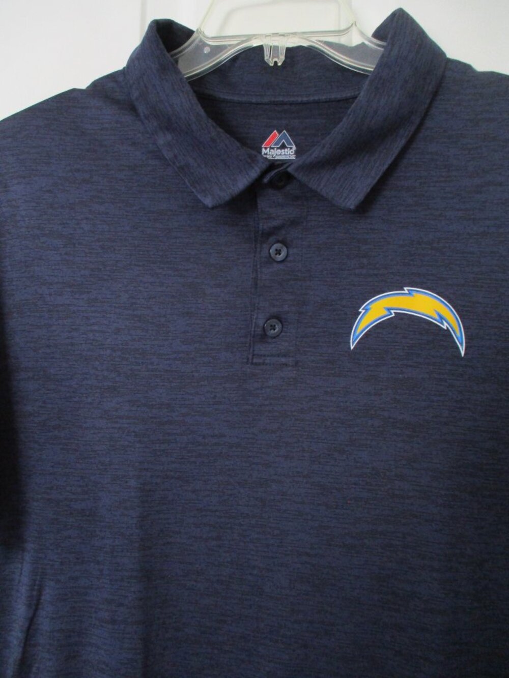 Majestic Mens S/S NFL Los Angeles Chargers Blue Polo Shirt - Size Large*